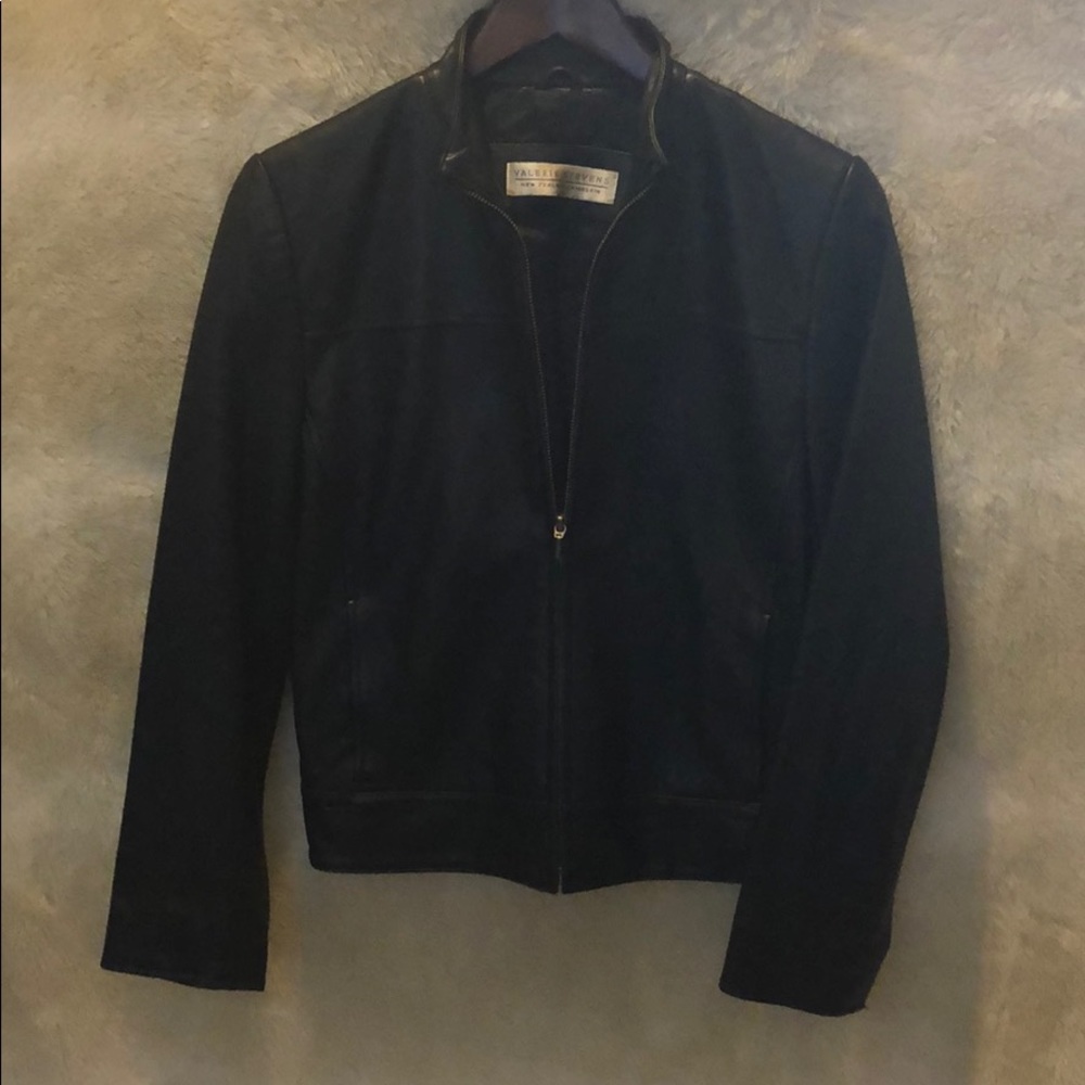 Black New Zealand lamb skin leather jacket